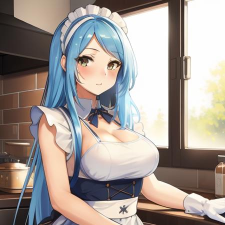 (masterpiece:1.3),(highly detailed:1.3),(highres:1.1),best quality,Ultra-detail,M249_GF,1girl,maid,maid maid headdress,kitchen,<lora:M249_SAW-16:0.8>,