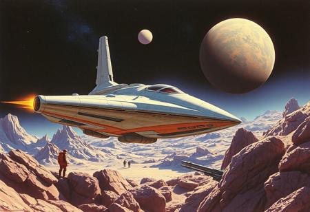 Syd mead , hard sci-fi , spaceship ,1970s