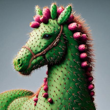 Horse <lora:Prickly Pear Style v1:1>, Prickly Pear Style,