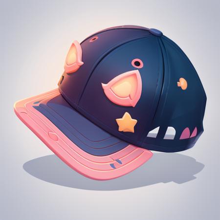 game icon institute,game icon,(The image is an cap),Cat ears, beautiful patterns, stylish, still life, game icon, official art, well-structured, HD, 2d, game item icon, future style, (white background). <lora:game icon institute-mz:0.6>