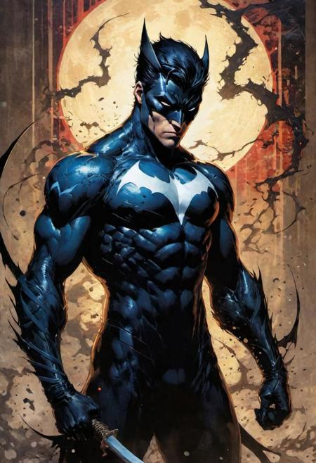 by Jim Lee,(strange but extremely beautiful:1.4),(masterpiece, best quality:1.4),in the style of nicola samori,nightwing venom,  Ukiyo-e Art
