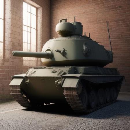 a brick wall, no humans, tank