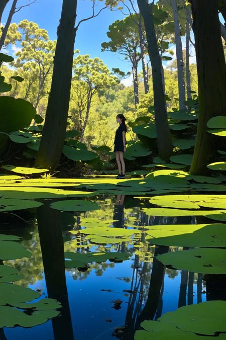 swamp(wide shot, wide-angle lens,Panoramic:1.2),super vista, super wide AngleLow Angle shooting, super wide lens, Scenery, huge trees
(dramatic, gritty, intense:1.4),masterpiece, best quality, 8k, insane details, intricate details, hyperdetailed, hyper quality, high detail, ultra detailed,
1 girl, animal ears, forest, hunting, confident expression, sharp eyes, long flowing hair, camouflage headband, archery pose, drawing bowstring, quiver of arrows on back, agile movement, cautious footsteps, blending with nature, sunlight filtering through trees, serene atmosphere, birdsong, clear stream, attentive to surroundings, harmonious connection with wildlife
<lora:~Q?-]hll swamp:0.8>