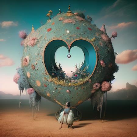 Kawaii fantasy monster, big soulful eyes, geometric patterned fur, holding heart-shaped balloons; Swoon, Kim Keever, Todd Schorr, Rossdraws, Ismail Inceoglu, Kaluta, Anton Fadeev, Yoshitaka Amano; ultra-detailed, 16k, digital illustration, photorealism, natural lighting, SFX, CGSociety, Vivid, bright,  <lora:VectorUnicorns-04:0.8>  <lora:LilYunicorn2-06:0.8>