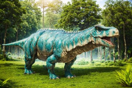 (masterpiece, best quality:1.2), ultra-detailed, Blue, green, and white jungle dinosaur tricerasauruss, (realistic:1.5), <lora:EdobDinosaurs_v1.0:1>