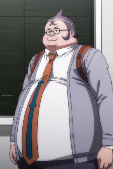 hifumiyamada, <lora:hifumi yamada s1-lora-nochekaiser:1>,
hifumi yamada, male focus, glasses, round eyewear, fat, fat man,
BREAK shirt, jacket, white shirt, open clothes, necktie, collared shirt, red necktie, grey jacket,
BREAK outdoors, classroom,
BREAK looking at viewer, (cowboy shot:1.5),
BREAK <lyco:GoodHands-beta2:1>, (masterpiece:1.2), best quality, high resolution, unity 8k wallpaper, (illustration:0.8), (beautiful detailed eyes:1.6), extremely detailed face, perfect lighting, extremely detailed CG, (perfect hands, perfect anatomy),