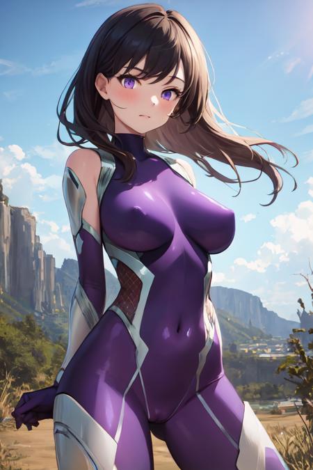 purple bodysuit