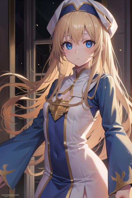 priestess, <lora:priestesstest:1>, priestess, blonde hair, blue eyes, long hair, hat, (small breast:1.2),
BREAK ,
BREAK looking at viewer,
BREAK city,
BREAK <lyco:GoodHands-beta2:1>, (masterpiece:1.2), best quality, high resolution, unity 8k wallpaper, (illustration:0.8), (beautiful detailed eyes:1.6), extremely detailed face, perfect lighting, extremely detailed CG, (perfect hands, perfect anatomy),