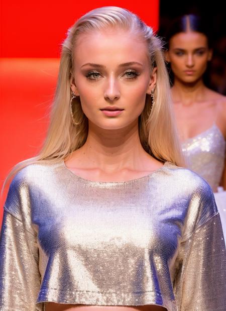 modelshoot style, raw photo of a supermodel sks woman wearing shimmering clothes walking on the ramp at milan fashion show, tattoos, 8k, intricate details, detailed face and eyes,(rendered eyes) <lora:epiNoiseoffset_v2:1>, <lora:locon_sophie_v1_from_v1_64_32:1.4>