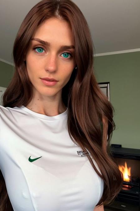 closeup face,
1 girl, white shirt, od, long hair, brown hair, green eyes, 25 years old, slim, fit,
milf,
detailed face