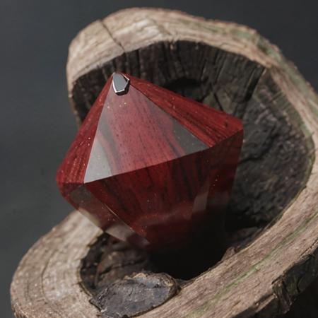Full full body, dark wood, wooden, ruby, diamond, rock, green gemstone,