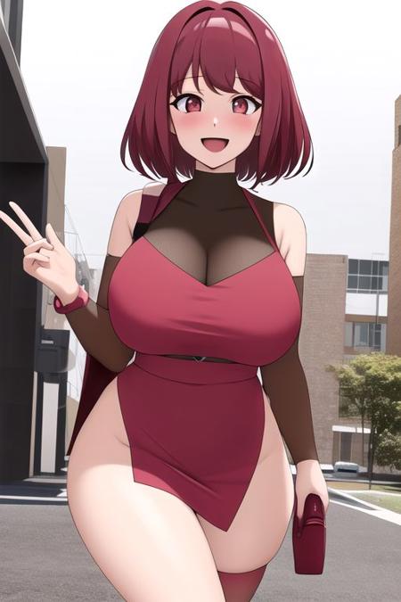 ((masterpiece,best quality)),best res,(huge breasts:1.3),good anatomy,cute,(sexy:1.3),very cute face,hot,blushing,female,smiling,very detailed,4k,happy,blushing,,full body,smiling,,female,.looking at viewer,standing,female,Ruby