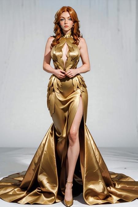 g0ldf34th3rs, gold feather dress, sleeveless