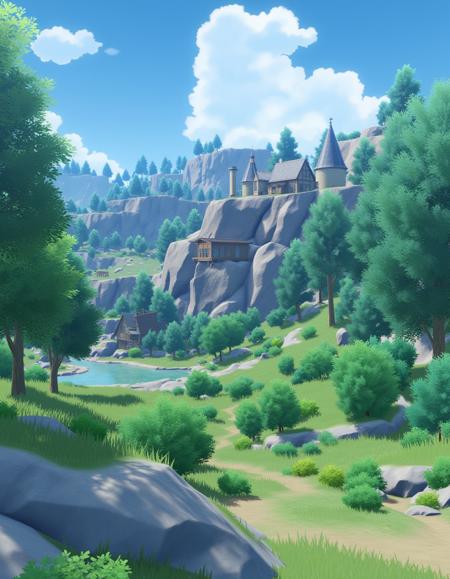 Genshin style landscapes Mondstadt v2.0