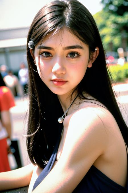 color negative film \(style\), a  belle,bokeh,portrait photography,<lora:xhsGirl_Ymiao4-08:0.7>