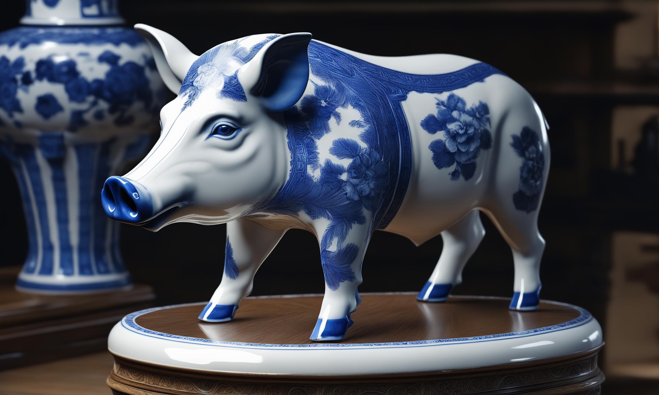 XL Realistic blue and white porcelain art style image by comingdemon