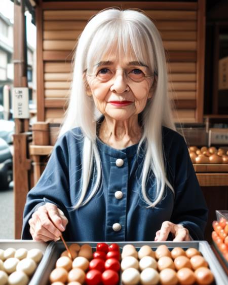 dumplings skewered old woman dango