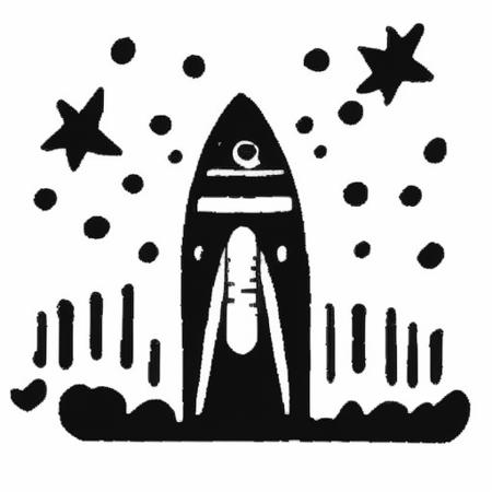 <lora:KiddieRecordsLORA:1>, kiddierecordslora, logo for a rocket