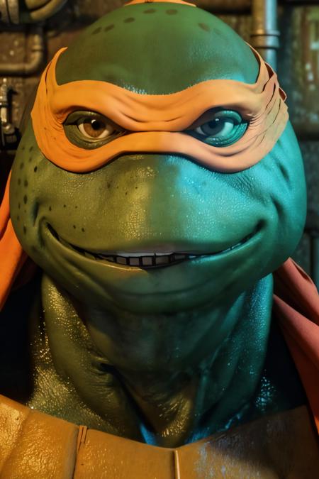 ninja turtle michelangelo face