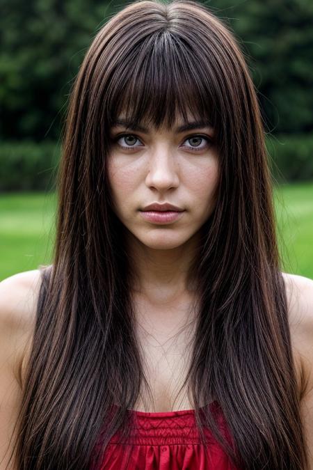woman with dark long hair, high cheekbones, full sensual lips
large symmetrical gorgeous
eyes
light skin tone,
well-defined symmetrical
facial features
symmetrical face masterpiece, perfect anatomy, perfect lighting, hyperdetailed, looking into the distance