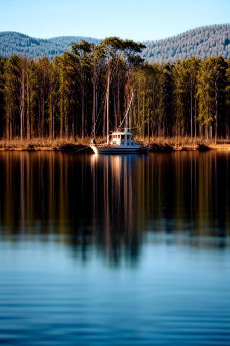 masterpiece, best quality, ultra-detailed, realistic, 8k, RAW photo, distant-view, (fisherman fishing troubles on small boat in the middle of the lake, small fish were flying on the water around the fisherman:1.37), eagle on distant trying to catch the fish, emphasize some little birds flying around, award winning realistic photography, morning, a bit cloudy, scenery photography, perfect shadow, perfect natural lighting, rich colors, perfect composition, perfect colors, flawless complexion photo, perfect intricate detailed, lakes, surreal, lifelike, real life scenery photo, top quality, trending on artstation, meadows, glitter, prettiest landscape, all kinds of flowers, fantastic, stunning, outstanding, finding nemo, breathtaking beautiful nature photo, out-of-this-world scenery, perfect reflection on water, depth of field, fisherman best day, detailerlora,