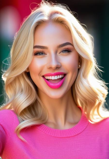 masterpiece, best quality, 8k, Amazing sexy blonde girl with deep hot face, (pink tongue out:1.05), wide smile, sensual outfit, hand palms pov