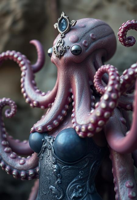 octopus-woman, photography style, fantasy creature, mythological creature, beautiful