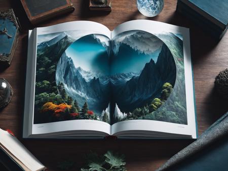 centered open book with beautiful fantasy world emerging, Andreas Lie, Luke Gram, Brandon Kidwell, Dan Mountford, Kim Jung Gi, Yoji Shinkawa, intricate, ambient lighting, highly detailed, trending on artstation, sharp focus, vibrant triadic colors, fantasy, magical, ethereal, vivid, detailed, depth of field, soft lighting, digital art, surreal, masterful, intricate, photorealistic, dramatic angle, high resolution, trending on Instagram,