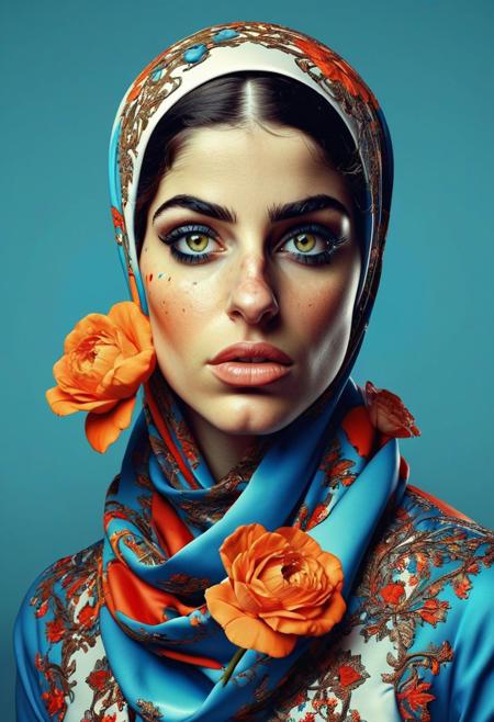 ,Persian girl,photography in the style of detailed hyperrealism ,Alberto Seveso,eiko ojala, Walter Van Beirendonck,AES+F,hyper detailed,intricate,poster,artstation<lora:xl_more_art-full_v1:0.3>