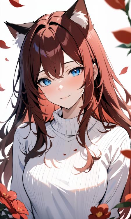 raifu cat ears white sweater