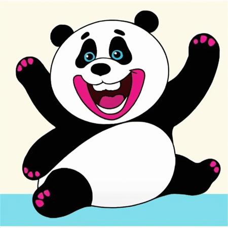 Funny emoticons,  best quality,  masterpiece, open mouth,  panda head,  <lora:tt1:0.8>