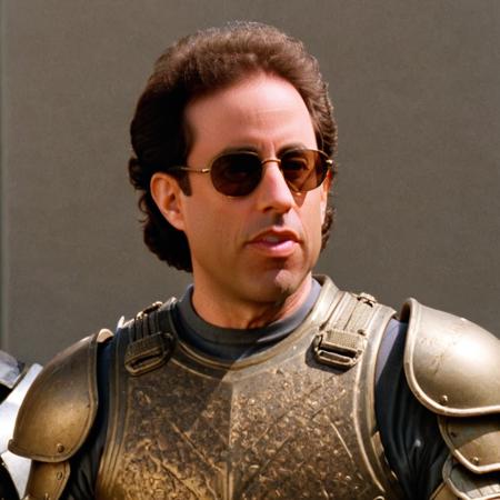 Jerry Seinfeld wearing sunglasses, wearing armor
 <lora:Jerry_Seinfeld-000006:1>