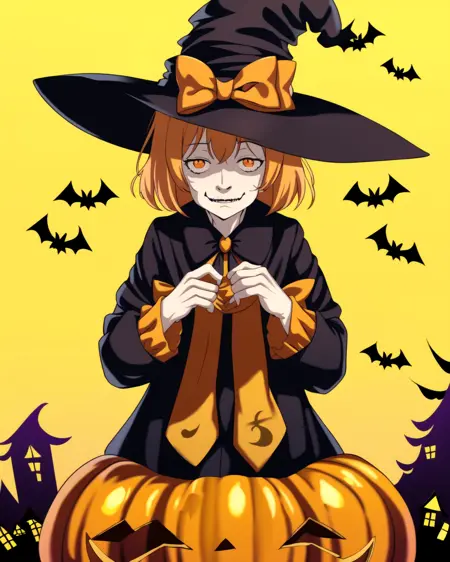 Orange Halloween witch
