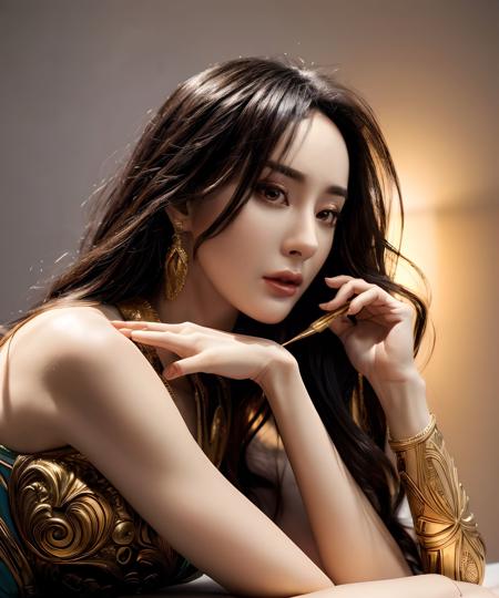 yangmi woman,fantastic beautiful, fashion, complicated clothes, masterpiece,highres, unity 8k wallpaper, like a queen, golden jewelry, lasso, daz 3 d, golden ratio, thomas cole, symmetrical portrait, rule of thirds, intricate detail, watercolor painting, pen and ink, intricate line drawings, by craig mullins, by greg rutkowski, by alphonse mucha <lora:epi_noiseoffset2 (1):0.6> <lora:more_details (1):0.6> <lora:yangmi_mj1e4_4:0.6>