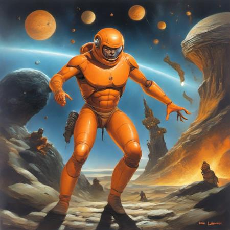 st0rmstyl3 style of don lawrence science fiction