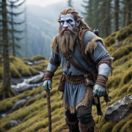 highly detailed photo of a (firbolg):1.2 in a medieval forest,


firbolg, colored skin, blue skin, solo, blonde hair, red eyes, 1boy, holding, standing, weapon, male focus, boots, facial hair, beard,

in a mountain forest,

depth of field:1.2, blurry, blurry background,
realistic:1.3,

photorealistic,
fantasy, cinematic,
32k, best quality, 
god rays:1.2,
dappled sunlight:1.1,




