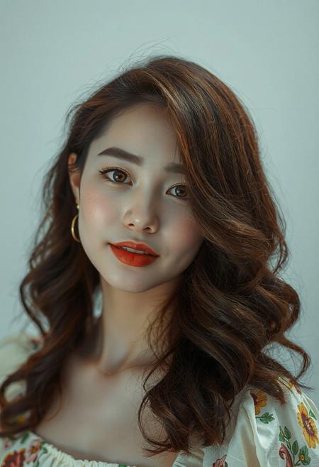 DLSR photograph, slender, beautiful extremely sexy 26 year old korean model . Pale skin, 
lighting<lora:MoriiMee_Gothic_Niji_Style_FLUX:0.3500000000000001> <lora:AsirAsianPhotographyflux:0.7000000000000002>
 (score_9, score_8_up, score_7_up), white theme, masterwork, masterpiece, best quality, dynamic pose, dynamic angle, (realistic:1.4), (lineless:1.2), detailed, <lora:Detailer_NoobAI_Incrs_v1:0.75>, , aged up, adult, depth of field, blurry, cheekbones, dynamic lighting, high detail, 8k                       girl, kawai girl,Expressiveh, good_hands, best quality,mature woman,             8K, masterpiece, best quality, very aesthetic, semi-realistic, (artist:incase:0.5), (artist:tsuaii:0.5), (flat colors:2),
1girl, hazel eyes, large pretty nose, dark auburn brunette hair, medium wavy hair, blush, freckles, boho chic summer flower dress, black mascara, curvy, Expressiveh, very pretty, very attractive, blush, looking at viewer, parted lips, coy smile, full body shot,
dynamic angle, ((simple plain white background)), standing, view from in front,