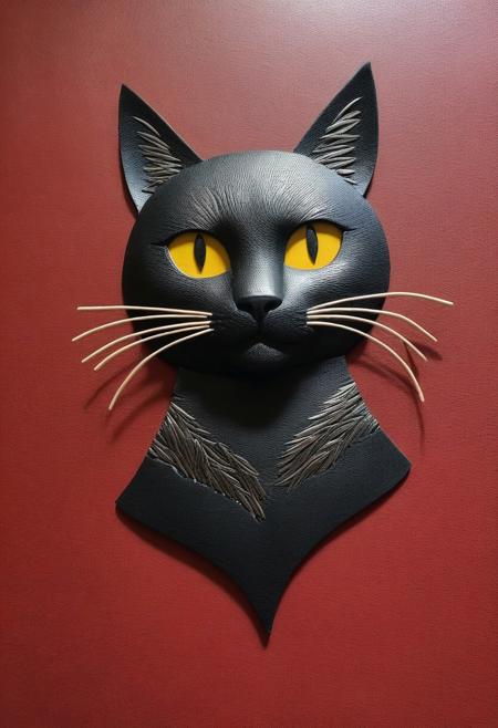 masterpiece,best quality,amazing quality,very aesthetic,high resolution,ultra-detailed,absurdres,newest,scenery,depth of field,scenery,volumetric lighting, beautiful, score_9, score_8_up, score_7_up, cs-l3ath3r, cat, cat made out of leather