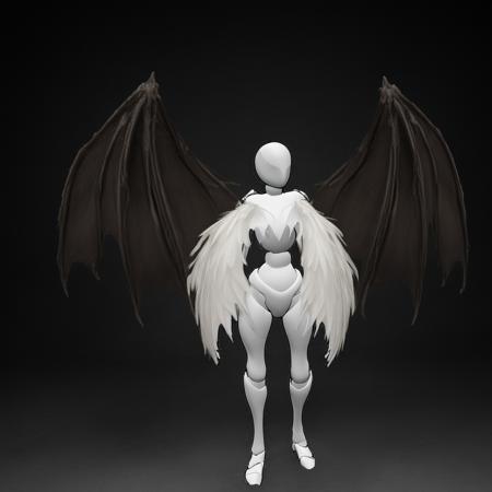 Wings around body, wings covering chest angel wings devil wings dragon wings