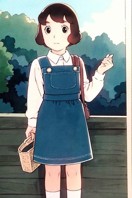 brown hair,pinafore dress