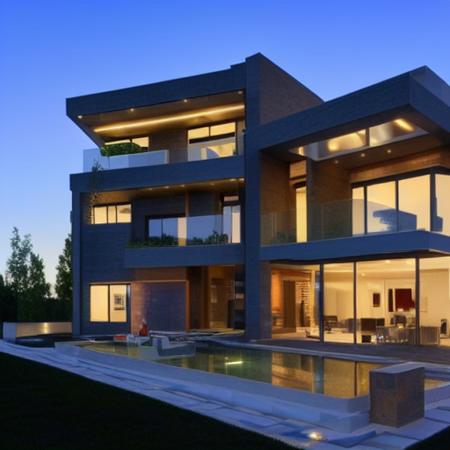  <lora:gdmextlora:0.40> luxury modern house