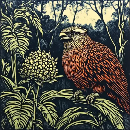 Lino-cut / Linoleum Cut Print Style for Flux - by Ethanar
