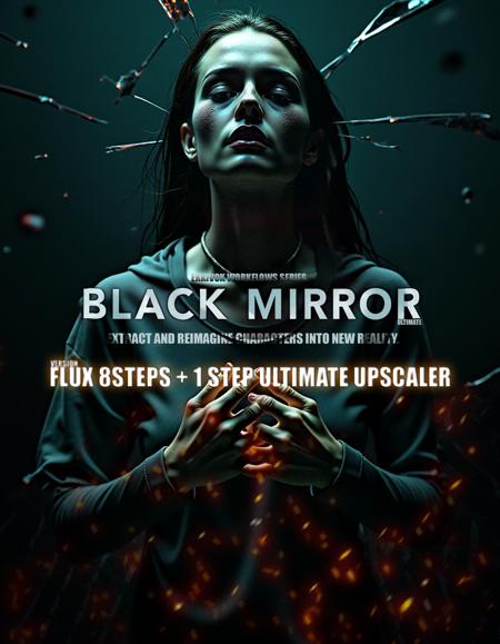 BLACK MIRROR - TURBO 8STEPS + 1 STEP UPSCALER ULTIMATE Ekkivok Workflows Series