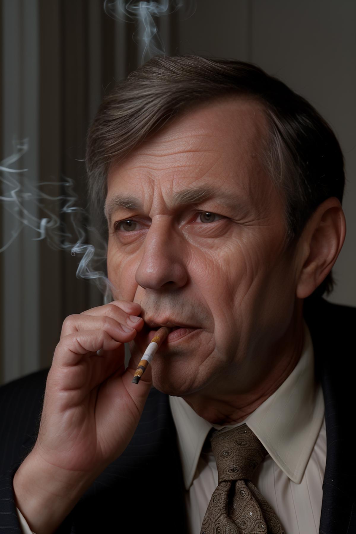 Cigarette Smoking Man Character LoRA SD image by dbst17
