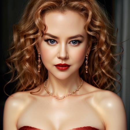 picture, best quality, a woman in the city at night, photo of beautiful NK<lora:NK:1.0>, wearing sexy night dress, make up,  red lips, wavy blonde hair, jewlery,  looking at viewer, perfect face, perfect eyes, small eyes, sharp focus, Intricate, High Detail, dramatic, photorealistic,