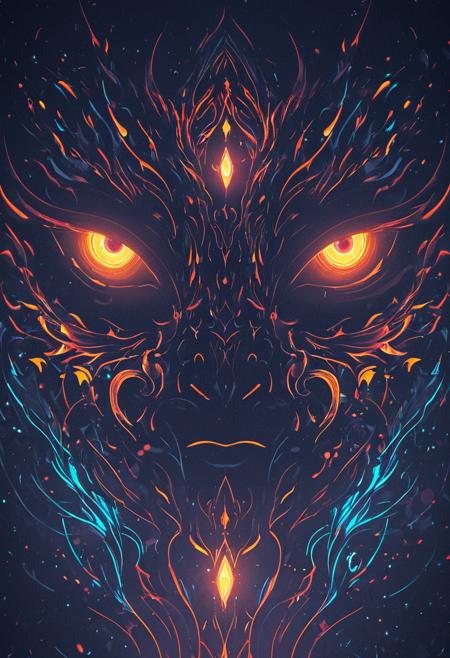 concept art <lora:R0k00Gl0w1ngHD:1>,R0k00Gl0w1ngHD,(style, glowing, eyes, aura, background), . digital artwork, illustrative, painterly, matte painting, highly detailed