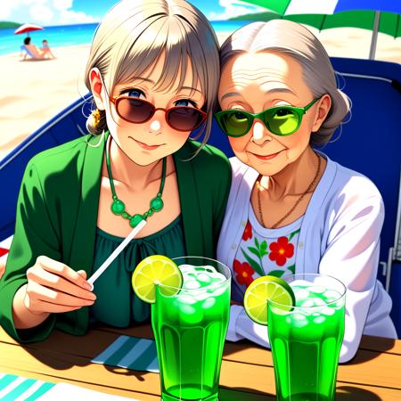 soda pop with green syrup SDXL