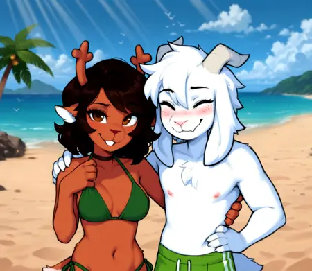 December Holiday and Asriel (Dessoir1225) v1 - Deltarune [OC] (Characters) (NAI)