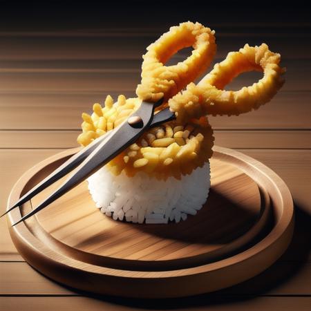 SSTP tempura sushi no humans knife