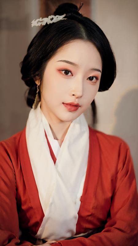 1girl,(han Makeup:1.5),(red hanfu:1.5),fine - art photography,soft portrait shot 8 k,mid length,ultrarealistic uhd full body,unsplash,(kodak ultra max 800),85 mm,intricate,centered symmetrical composition,stunning photos,masterpiece,grainy,centered composition,(sharp face:1.2),<lora:èªäººXier_V2:0.8>,<lora:Han_Makeup_v1.0:0.7>,(solo:1.5), jewelry, holding, earrings, hair ornament, black eyes, long sleeves, sitting, fine art parody, closed mouth